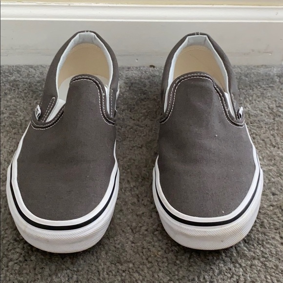 dark grey slip on vans
